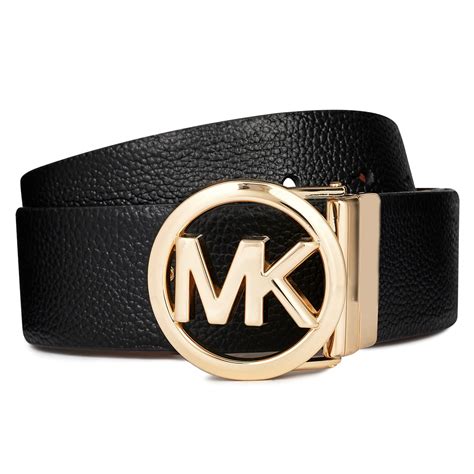 michael kors leather logo buckle belt|Michael Kors reversible belt women's.